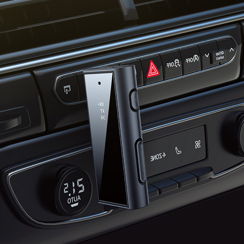 1pc bluetooth 5.1 lähetin-vastaanotin 3.5mm aux auton bluetooth-audiosovitin auton äänentoistoon musiikki aux handsfree-kuulokkeisiin
