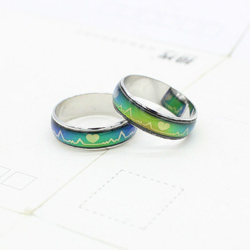 Emotion Feeling Changeable Mood Hearth Ring Colorful Changing Magic Stainless Steel Wedding Rings For Women Men Jewelry