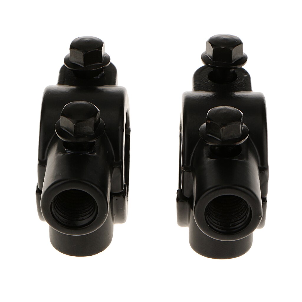 2x Motorcycle Motorbike 7/8'' Handlebar Mirror Mounting Clamp Bracket Black
