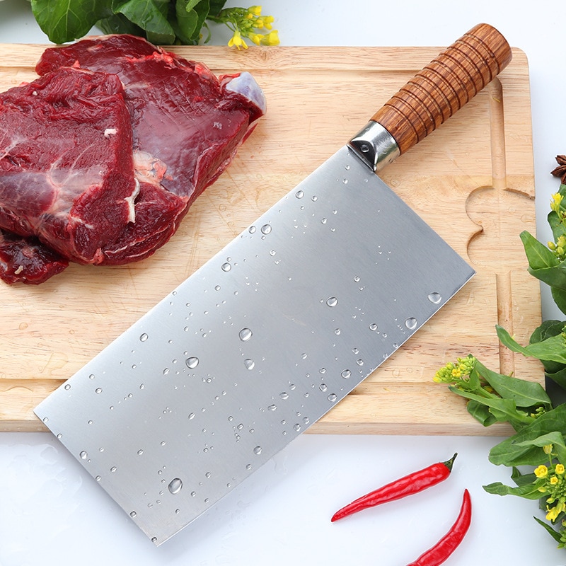 SHUOJI 9 Inch Blade Kitchen Knife 4Cr13mov Stainless Steel Kitchen Slicing Knives Razor Sharp Restaurant Chef Tools Africa Wood