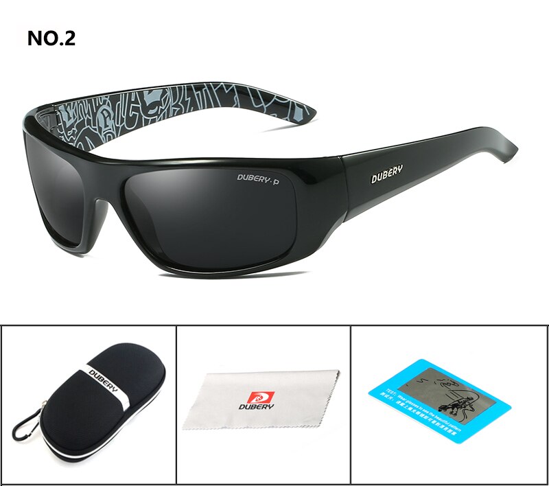 DUBERY Sport Sonnenbrille Polarisierte Für Männer Sonnenbrille Platz Fahren Persönlichkeit Farbe Spiegel Luxus Zipper Box: 02