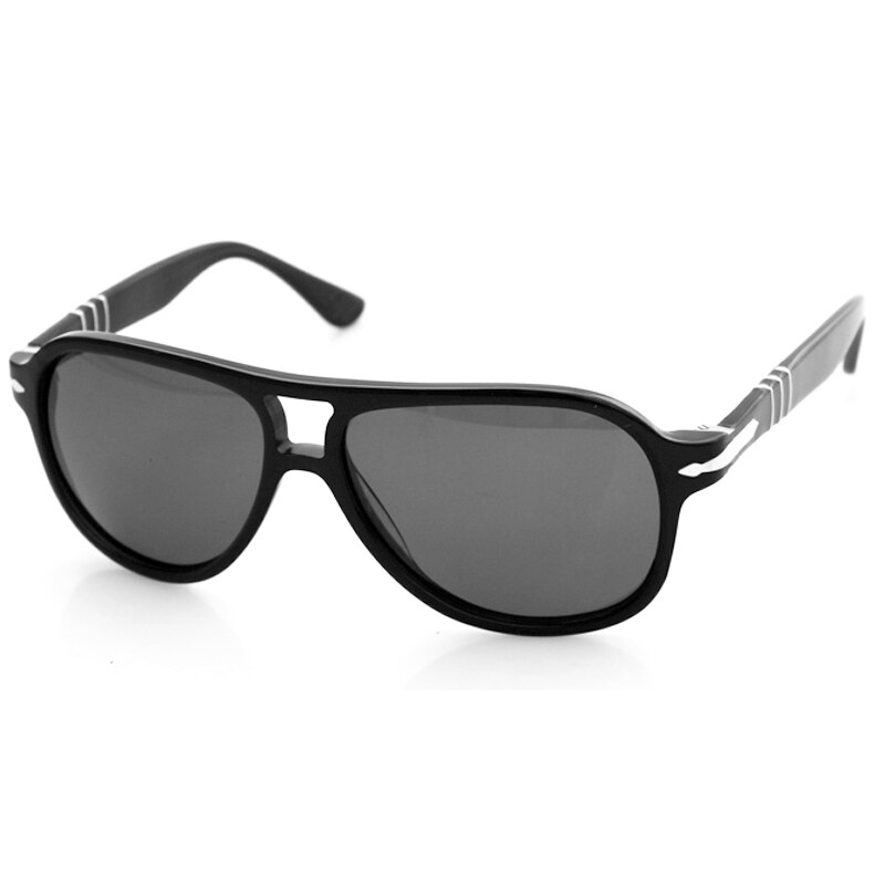 Conway mænd polaroid solbriller pilot stil kørebriller anti glare personlige solbriller mærke acetat stel uv blok: Sort