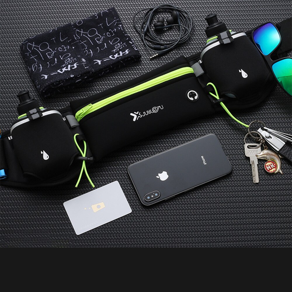 Running Waist Bag Marathon Hydration Belt Waist Bag Fanny Pack Marathon Dual Pocket Walking Fitness Waist Pack Outdoor Accessory