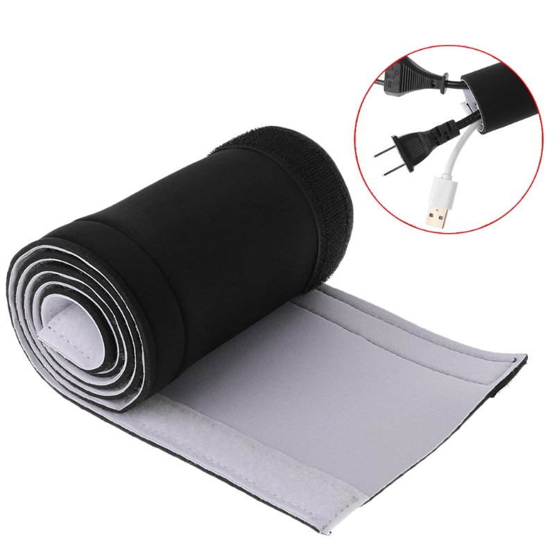 RipengPI Cable Management Management Sleeve Flexible Neoprene Cable Management Sleeve DIY cut-out data cable storage Velcro