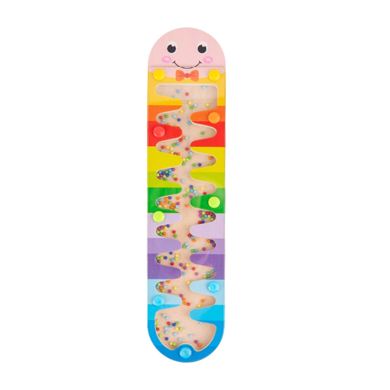 Regen Stick Board Houten Cartoon Rainbow Zandloper Rainmaker Grip Leren Onderwijs Muziekinstrument Zintuiglijke Speelgoed