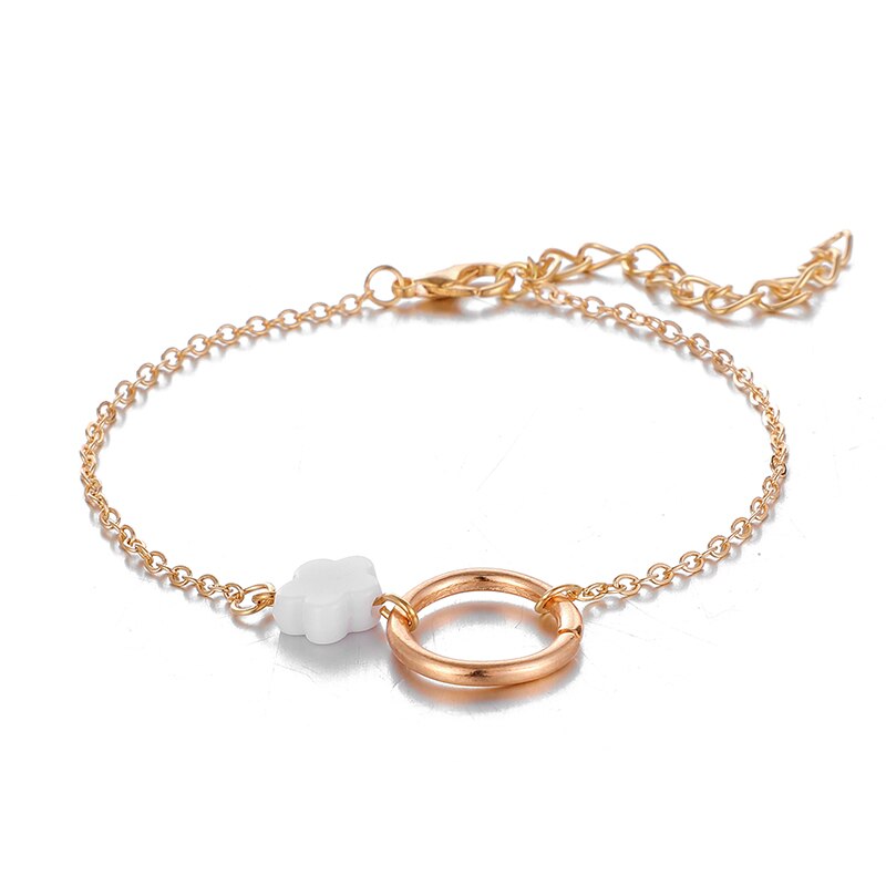 Docona 4 unidades por juego, pulsera de cadena con cuentas de flecha Bohemia para mujer, conjunto de pulsera circular con cuentas, accesorios de joyería 14411