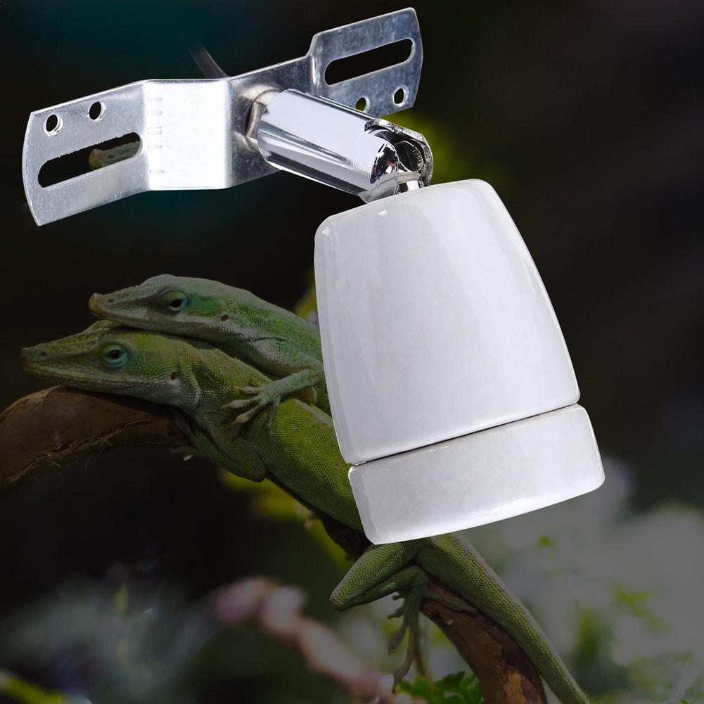 Ceramic E27 Lamp Holder With ON/OFF Button Switch Reptile Pet Heating Lamp Base Rotatable Bulb Holder For Reptile Lamp Holder