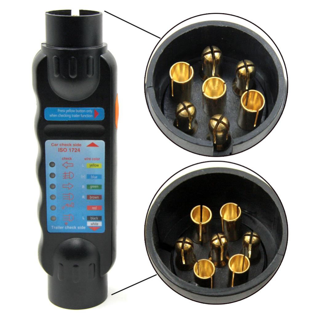 3 Pieces 7Pin 13Pin Trailer Towing Lights 7Pin Plug Socket Cable Tester