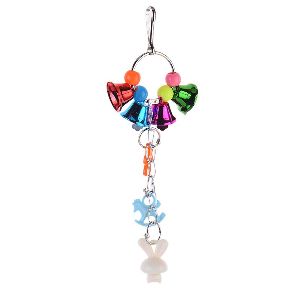 Juguetes Para loros y pájaros de madera de 8 estilos, estante de masticación de pie, Bola de cuentas, forma de estrella y corazón, Pájaro de juguete, loro, juguetes, suministros de accesorios: E