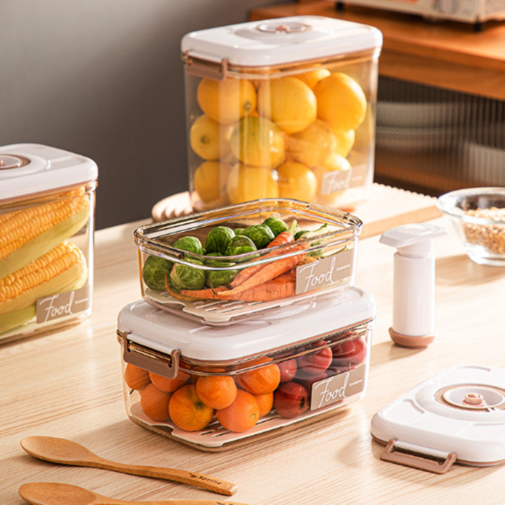 Food Vacuum Storage Box Fresh-Keeping Sealed Canister Large Capacity Food Organizer Dispenser for Kitchen Storage Box