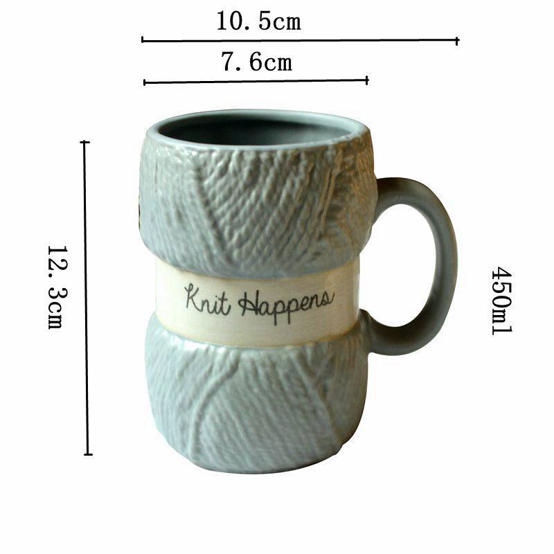 Kreative Bunte Wolle Keramik Becher kaffee becher Milch Tee büro Tassen Getränk sterben Beste geburtstag: Grün