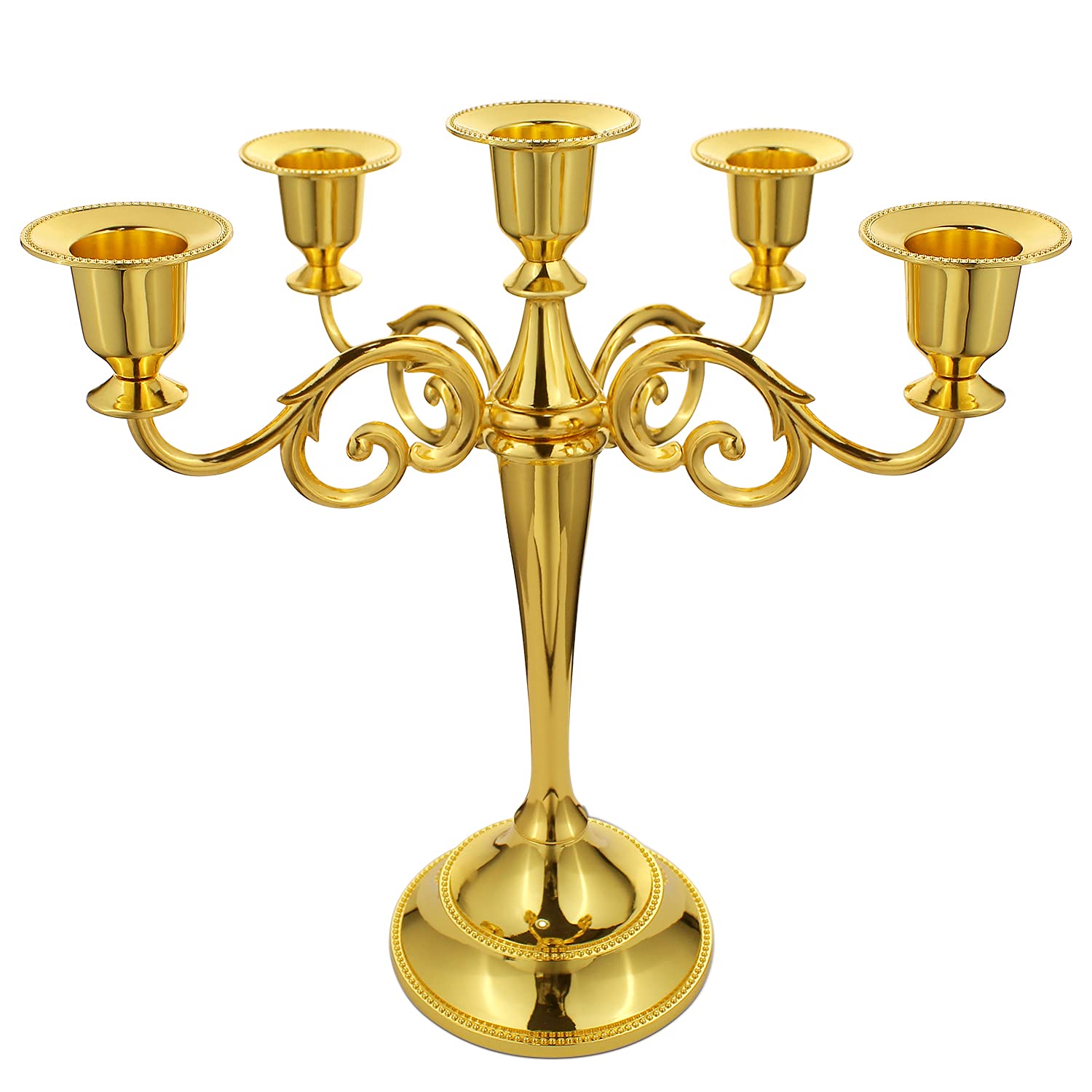5 arme 3 arme guld sølv sort bronze metal lysestage stativ til bryllupsfest restaurant bar dekoration lysestage: 5 arme gyldne
