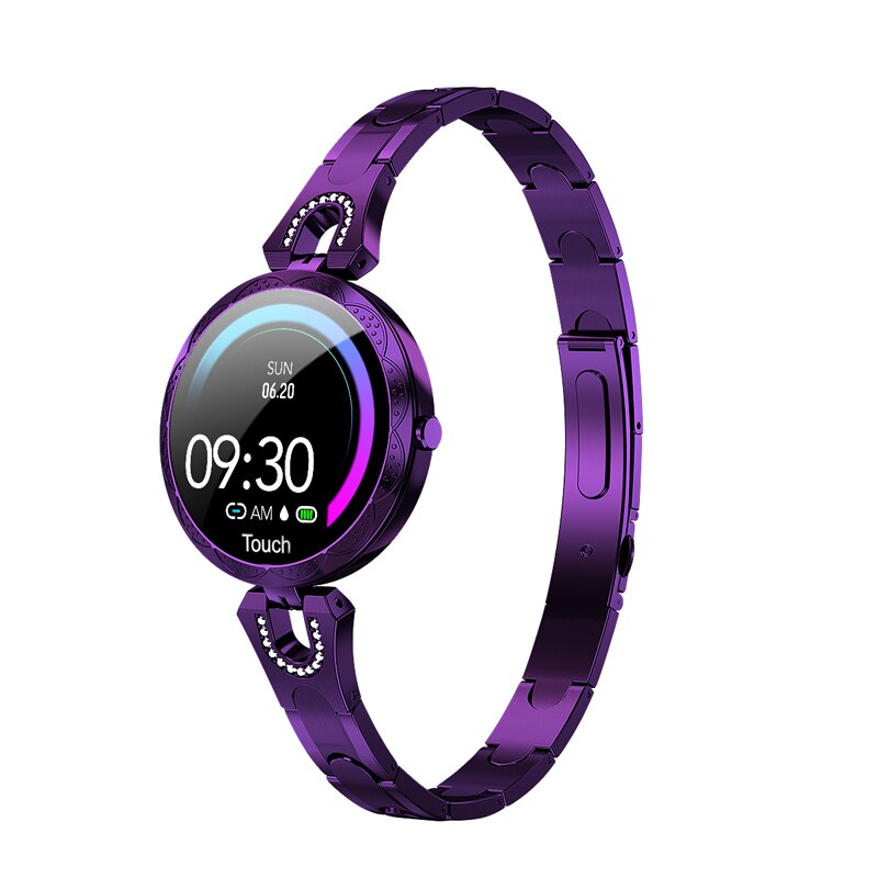 Woman Smart Watch Bracelet Girl Heart rate Blood Pressure Sleep detection Pedometer IP67 Waterproof Smartwatch: Purple