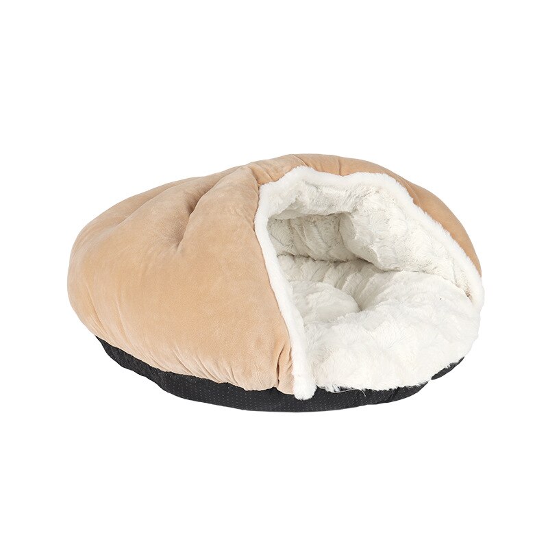PSM Pet Cat Bed House Buckskin Bed Cat Cave Basket Cat Toddler Soft Warm Abreathable Chihuahua Cats Products for Pets Niche Chat: Tea brown