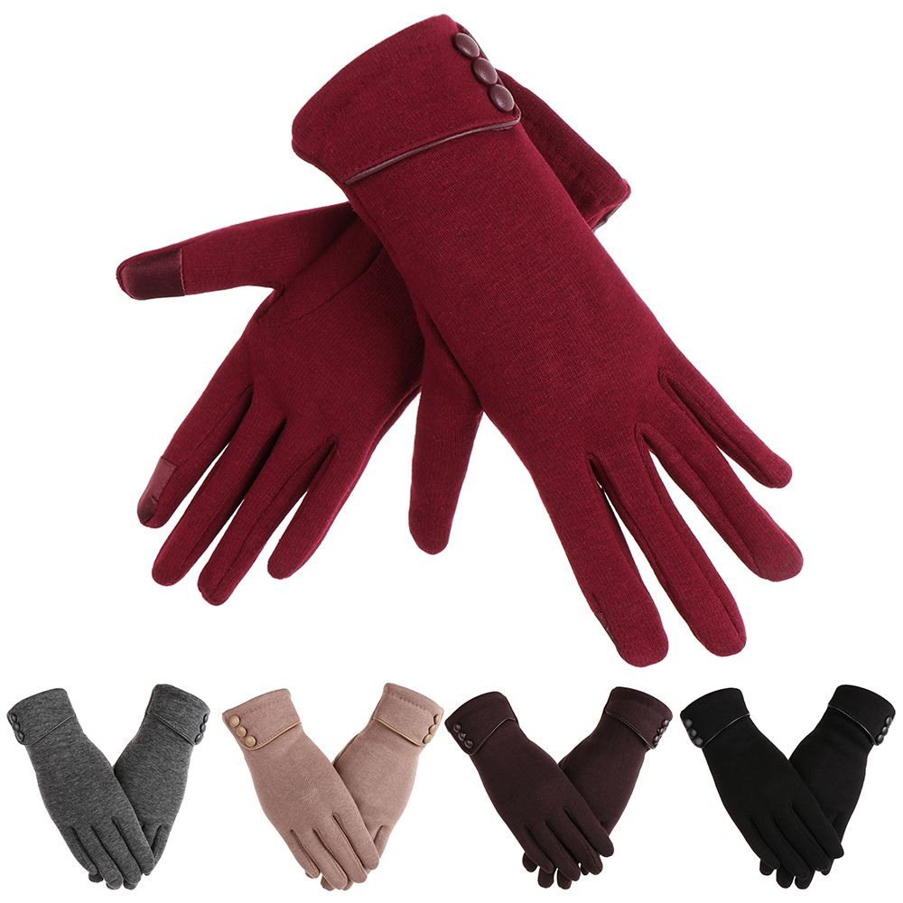 1 par de guantes cálidos de invierno para mujer, manoplas térmicas con forro polar para pantalla táctil, guantes a prueba de viento para conducir y esquiar