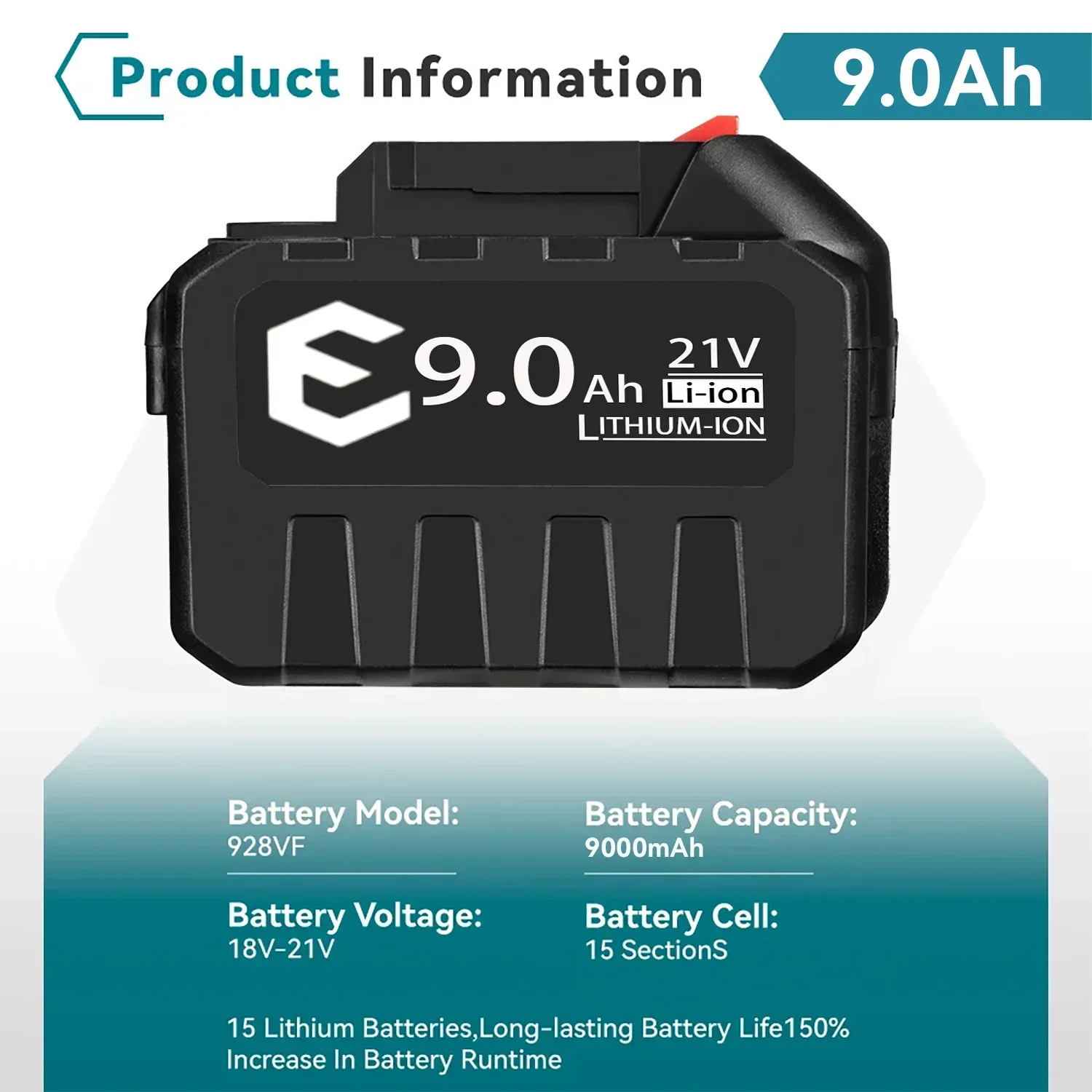 18v 21v 388vf oplaadbare batterij 3000 mah 6000 mah 9000 mah lithium-ionbatterij li-ionbatterij voor makita elektrisch gereedschap