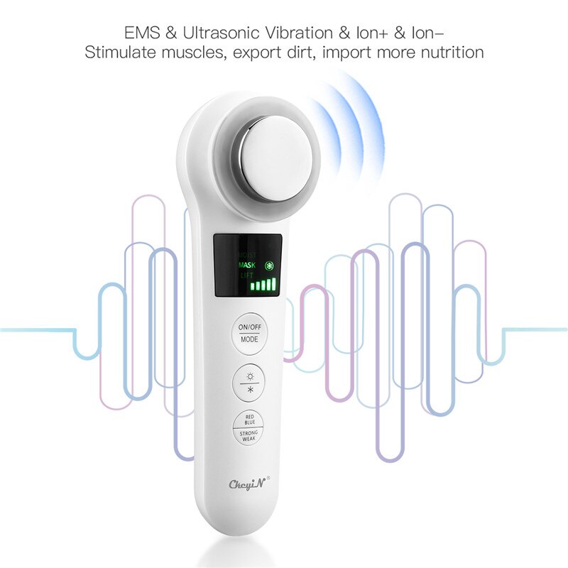 LED Photon Kalt Hammer ems Ultraschall Vibration Gesichts Massagegerät Licht Therapie Schönheit Bar Nano Gesicht Spritze Feuchtigkeitsspendende Dampfer