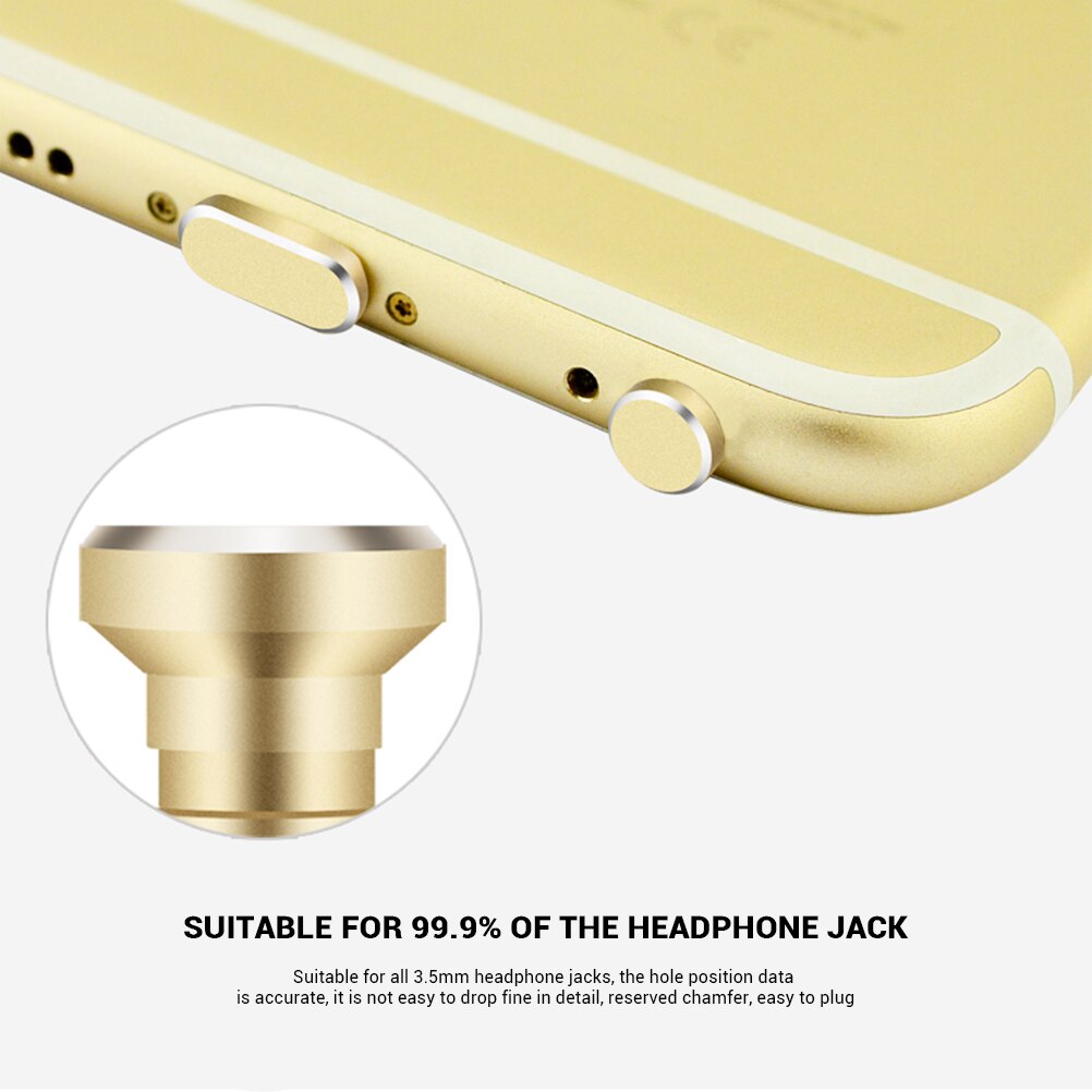 Colorful Metal Type C Anti Dust Charger Dock Plug 3.5 mm Headphone Jack Cap Phone Charging Plug For Samsung Galaxy Huawei Xiaomi