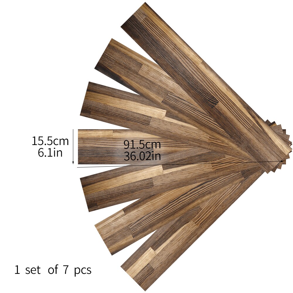 7Sheets/Set Houten Vloer Sticker Waterdichte Zelfklevende Floor Decoratieve Tegel Sticker Woonkamer Slaapkamer Huis Decoratie