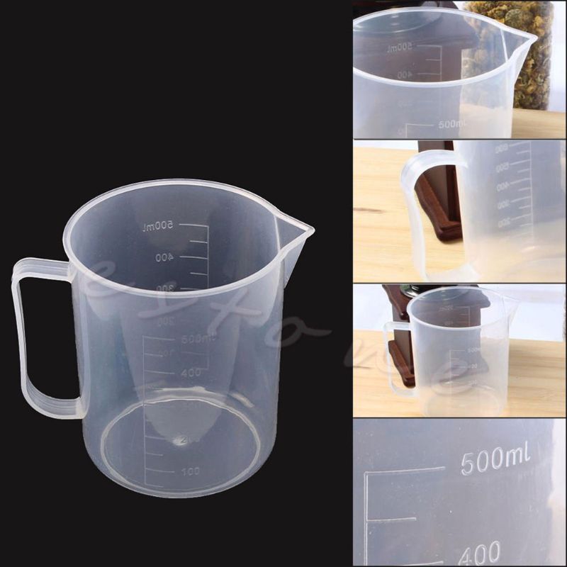 Keuken Laboratorium Test Tool Plastic Afgestudeerd Maatbeker Cup 500Ml