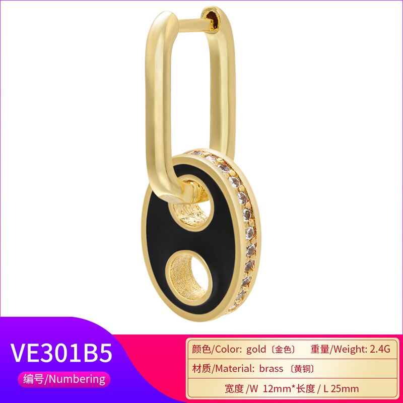 Hecheng, 1pc ,cz colorido buraco gota brinco, atacado, para mulher neon fluorescente jóias