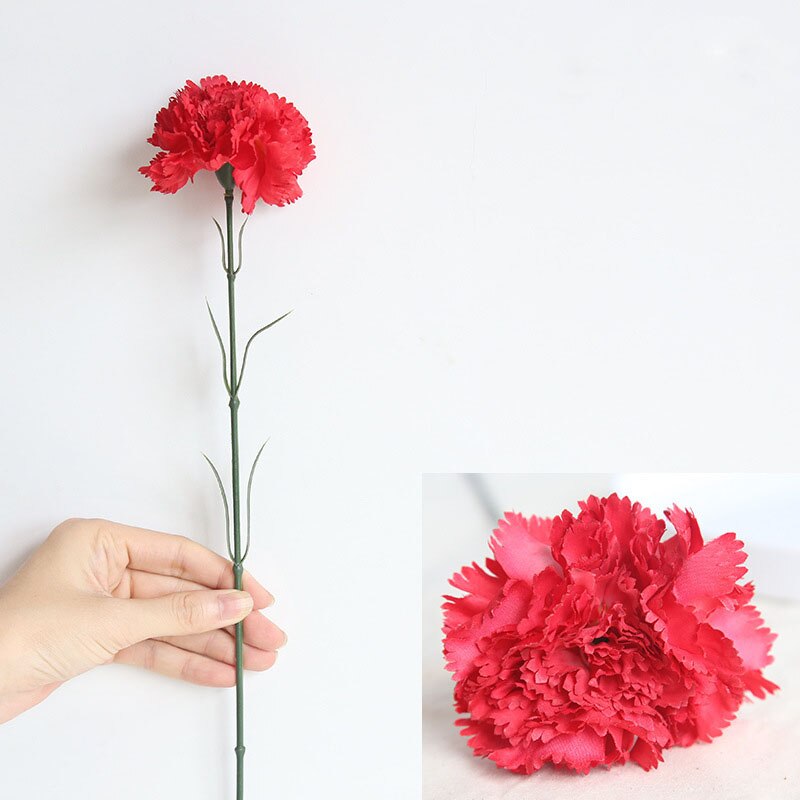 1pcs Mother's Day Teacher's Single Carnation Flower Simulation Rose Bouquet: 4