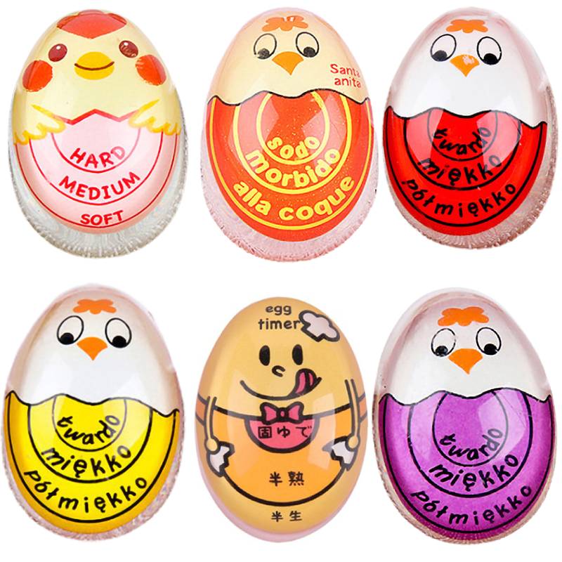 1pcs Egg Perfect Color Changing Timer Yummy Soft Hard Boiled Eggs Cooking Kitchen Eco-Friendly Resin Egg Timer Red Timer Tools