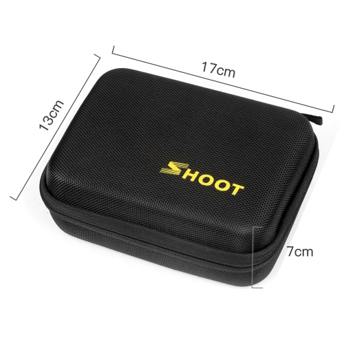 SHOOT Large Portable PU Waterproof Carrying Case for GoPro Hero 9 8 7 5 SJCAM Xiaomi Yi 4k Eken h9 Camera Box Go Pro 8 Accessory: Small Box (LOGO)