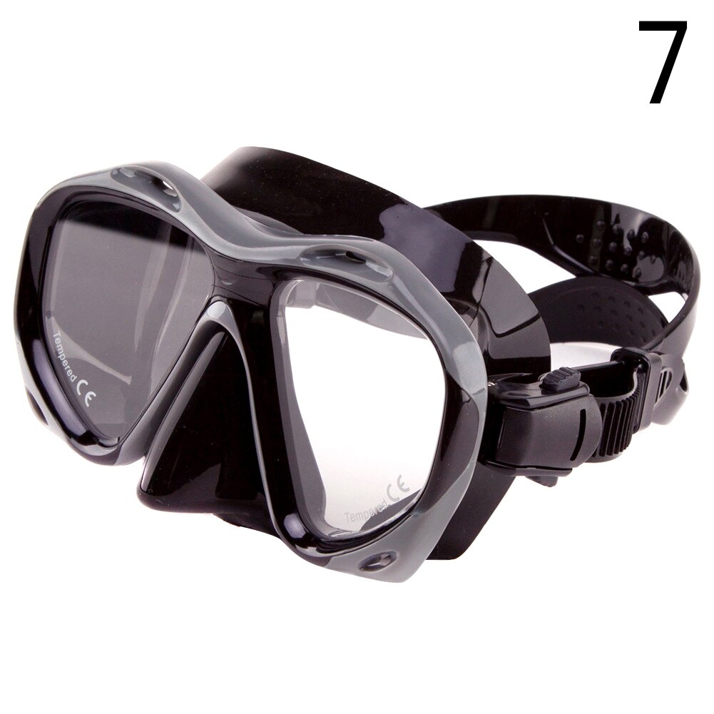 Adult Swimming Goggles Tempered Glass Wide View Anti-fog Snorkel Mask XR: 7