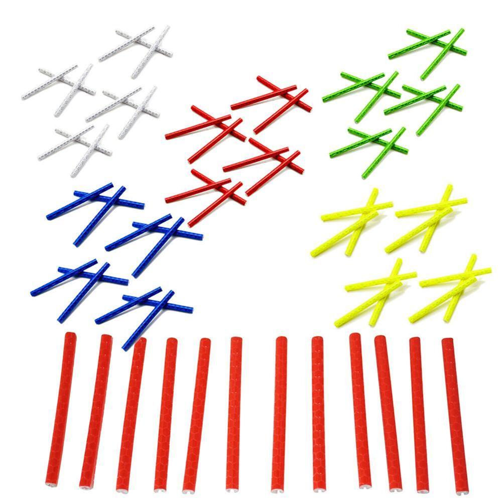 12Pcs Color Bike Wheel Rim Light Spoke Clip Safety Tube Bicycle Warning Light Reflective Strip Reflector Bike Accessories