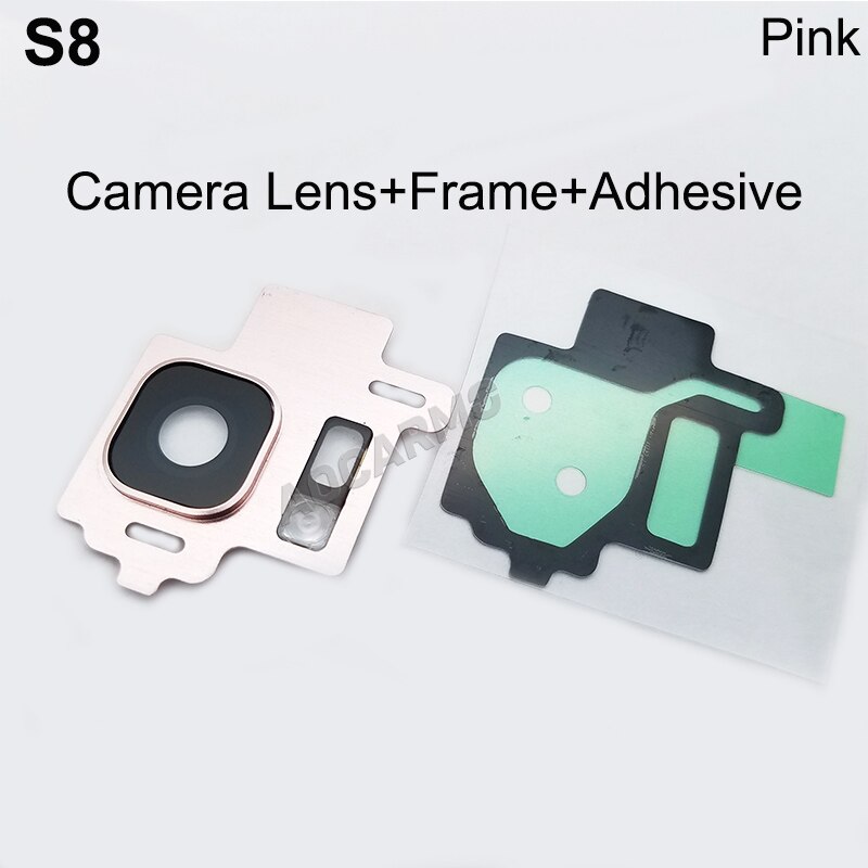 Aocarmo Hinten Zurück Kamera Objektiv Glas Ring Abdeckung Mit Rahmen Klebstoff Für Samsung Galaxis S8 SM-G9500 5.8 "Ersatz: rosa
