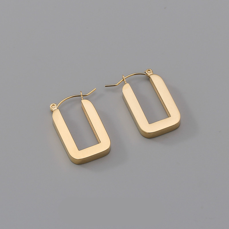 pendientes acero inoxidable mujer pendientes largos mujer MEYRROYU-pendientes de acero inoxidable 316L para mujer, joyería romántica geométrica Rectangular, novedad de , de: Bronze