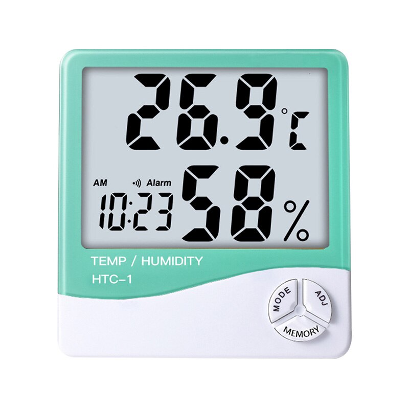 Digitale thermometer, hygrometer voor binnen en buiten met lcd-scherm, temperatuur-vochtigheidsmeter, 1 stuk: Htc -1 groen