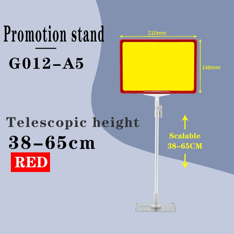 A5Vertical Bewegwijzering Fruit Winkel Display Magazijn Billboard Supermarkt Prijskaartje Plank Beugel Prijskaartje Display Stand: Red