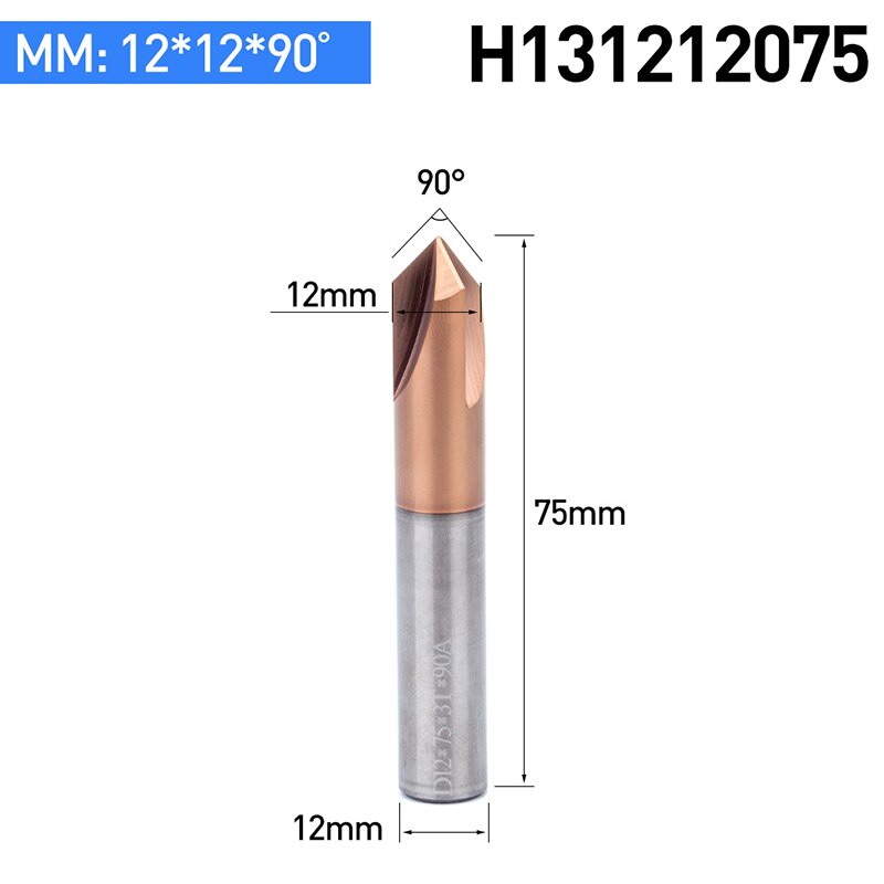 HUHAO 1PC Tungsten Carbide Straight Groove Chamfering Milling Cutter 60 /90 /120 Degrees CNC Tool For Engraving Machine End Mill: H131212075