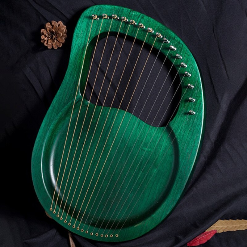 Lyre Harp 16 cuerda Harp Heptachord madera sólida caoba Lyre Harp con llave para afinar para amantes de la música niños adultos