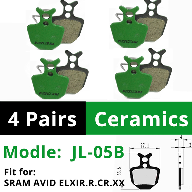 2 pares de MOTSUV de pastillas de freno para bicicletas MTB pastilla de freno de bicicleta SRAM AVID SHIMANO M315 M355 M365 M395 M445 M447 MT200 M525: 05B 2 Pairs Ceramics