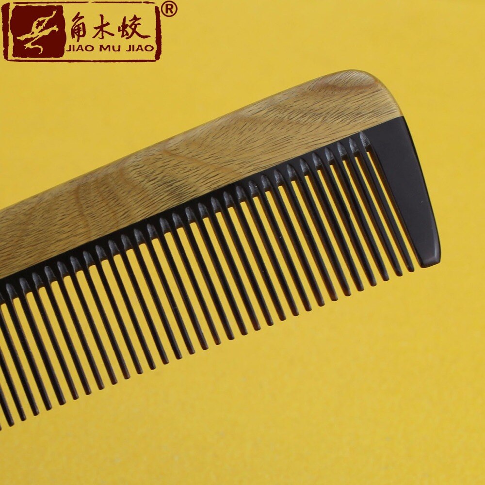 100% Natural Green Sandalwood Handmade Horns wooden comb Dense teeth, pointed tail hair care comb