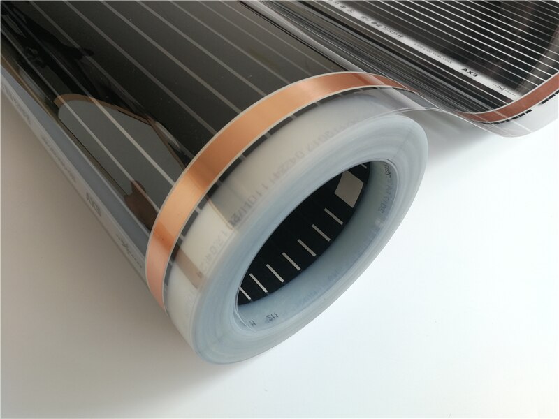 Electric Far infrared heating film 1 square meter, under floor heating film with 4 clamps and reflective film