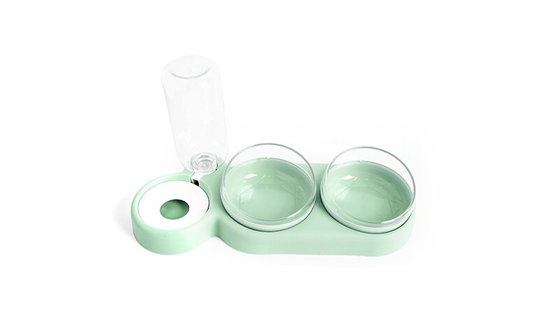 Miska dla kota karmnik dla psa podwójna doniczka automatyczne przechowywanie wody i antypoślizgowy podajnik dla zwierząt domowych: zielony