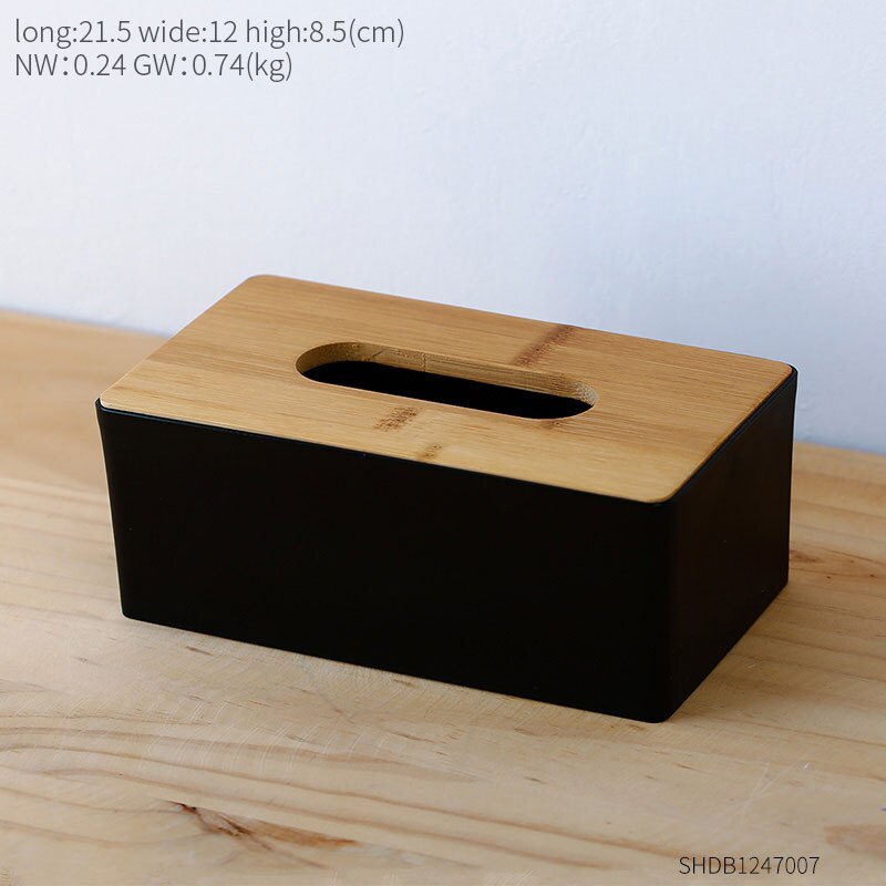 Nordic Tissue Box Multifunction Tissue Holder Decorative Tissue Boxes Living Room Bedroom Study Desk Decoration Accessories: B-black