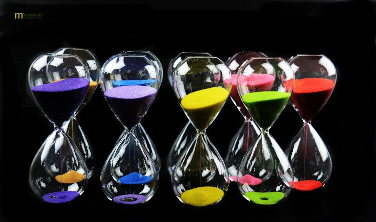 1PC Style verre 5 minutes sablier temps compteur compte à rebours minuterie sablier horloge décor à la maison 11 couleurs JY 1189-2