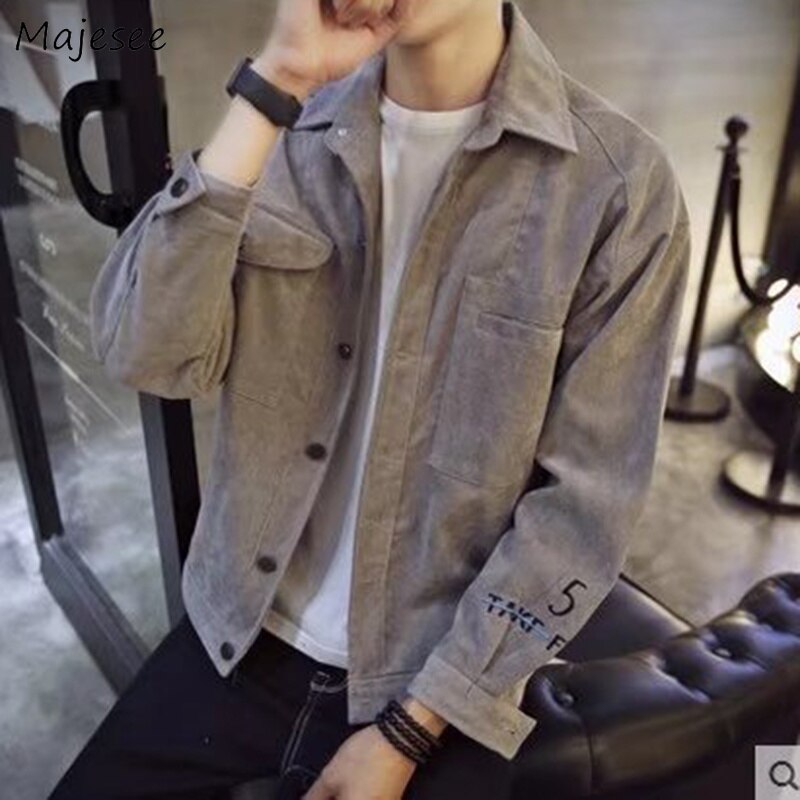 Jassen Mannen Turn-down Kraag Single Breasted Leisure Effen Eenvoudige All-Match Koreaanse Stijl Daily Soft Jacket Mens Denim jassen