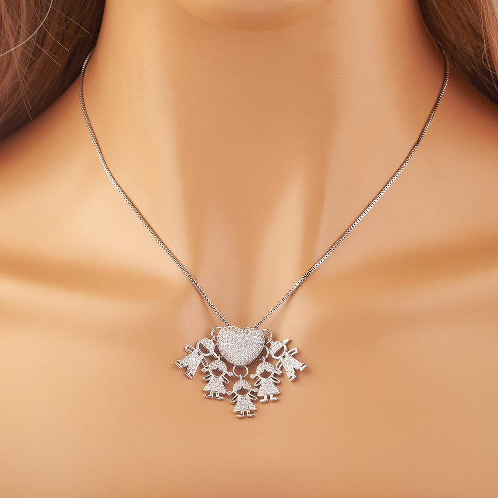 Nidin Trend Son/Daughter Boy/Girl Pendant Necklaces Female Versatile Chain Choker Jewelry Birthday