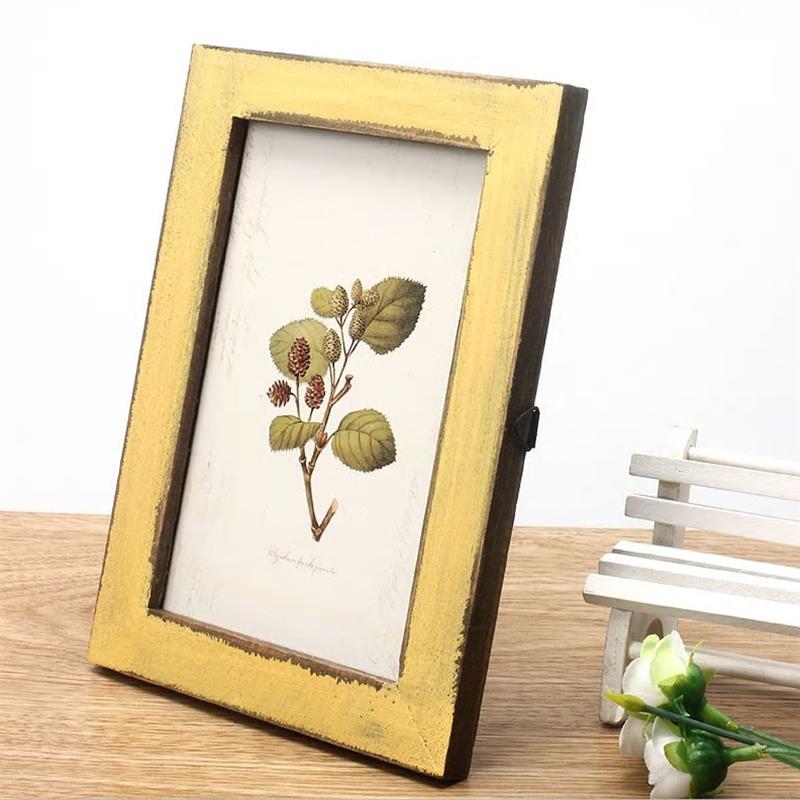 Marco de fotos Vintage familiar cálido de 6 pulgadas para decoración del hogar marcos de fotos de boda de madera Vintage con forma Irregular marco familiar