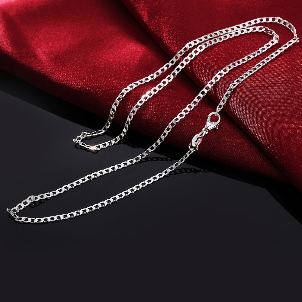 16-30 inches silver color 2MM chain , Necklace jewelry Beautiful women men charm pretty lovely ln027