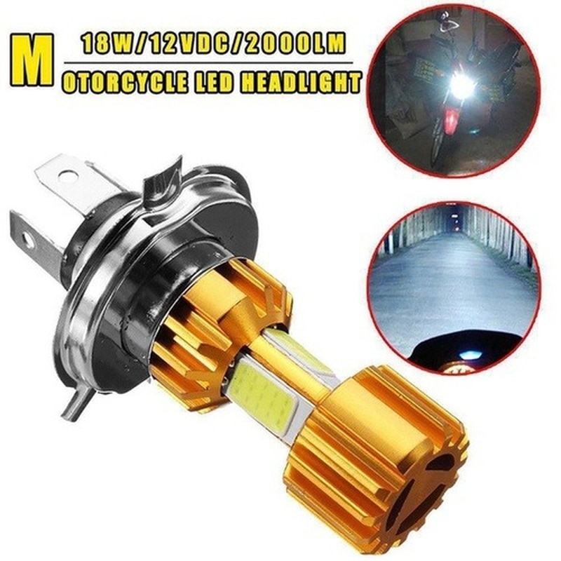 H4/P15D/BA20D 18W Led 3 Cob Motorfiets Koplamp Lamp 2000LM 6000K Hi/Lo Beam licht Motorfiets Lichten