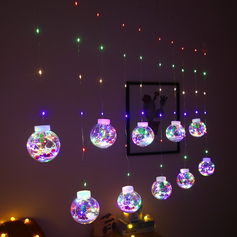 Gardin led koppartråd ljusslinga saga eu julkrans bröllopsfest sovrum utomhus ljusslingor dekoration