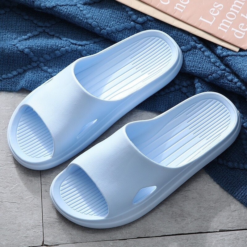 Zomer Slippers Slide Sandalen Strand Slides Hoge Hakken Douche Slippers Zachte Zool Vrouwen Mannen Dames Badkamer Schoenen: B-blue / 40-41