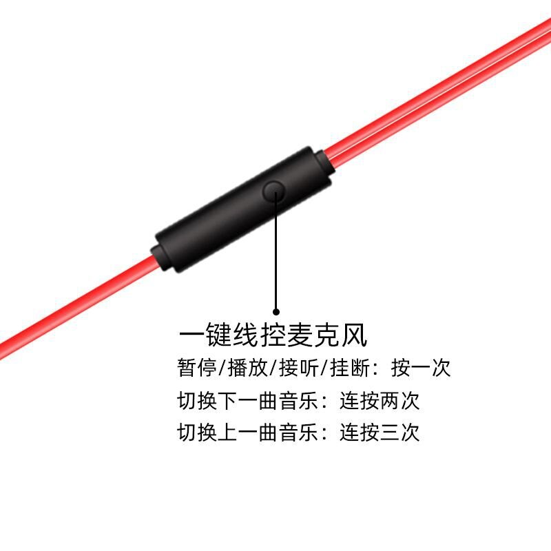 Sportversie van de hangende oortelefoon met draadbediening, mobiele telefoon, in-ear hoofdtelefoon met microfoon, hifi oordopje, subwoofer, universeel